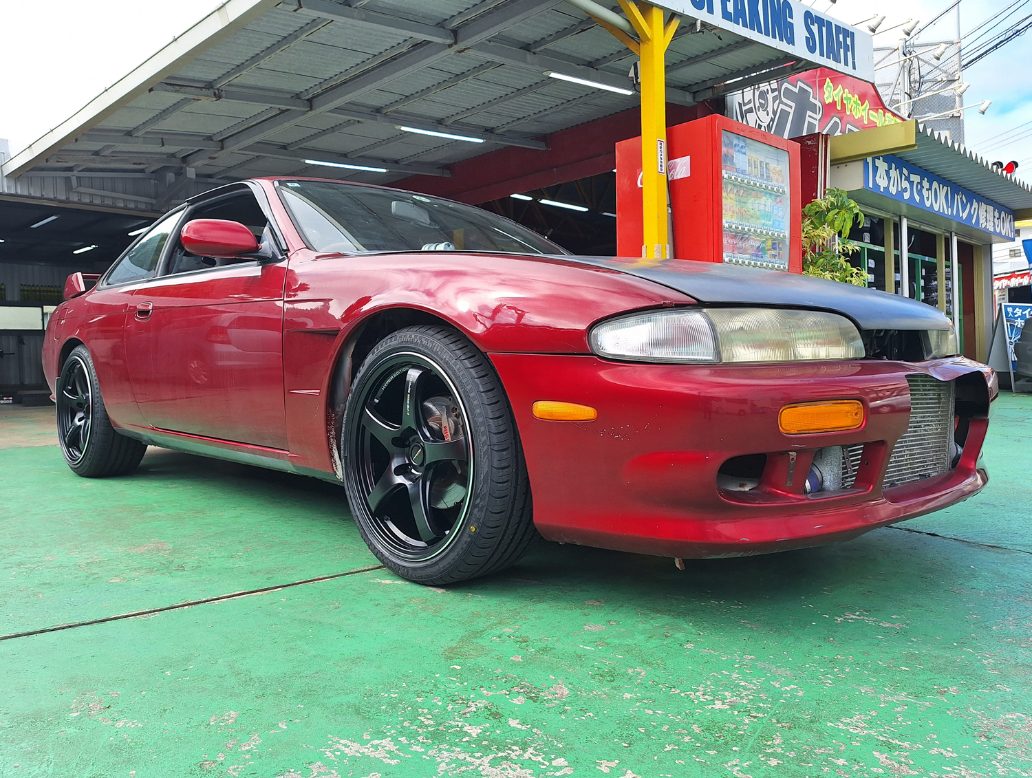 日産 S14 シルビア　CROSS SPEED CR5 18×8.5J/9.5J　RADAR 225/40R18